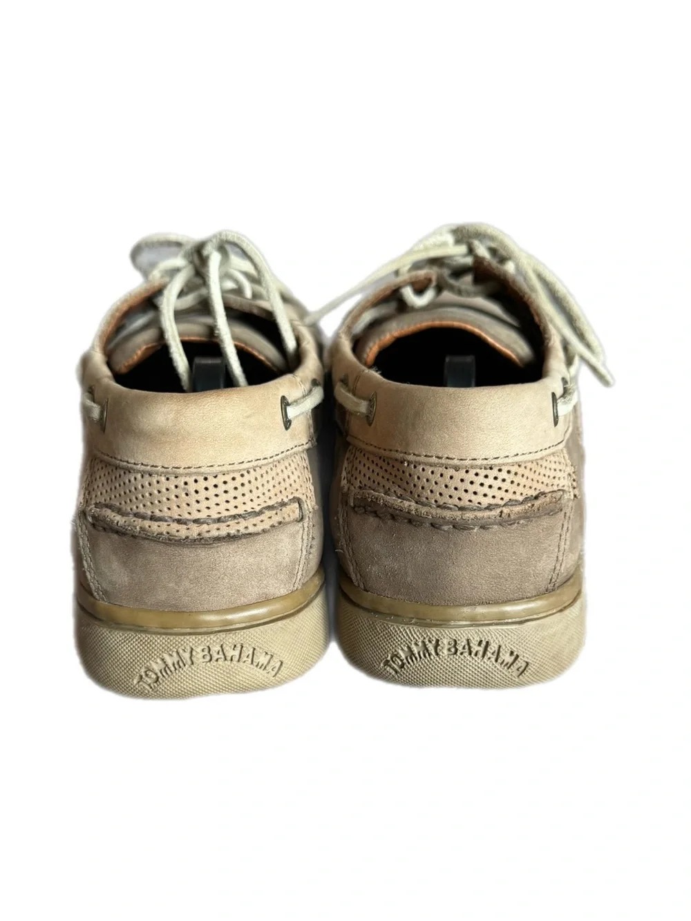 Men's Beige/Tan Tommy bahama Boat Shoes - Casual Lace-Up Loafers size 10